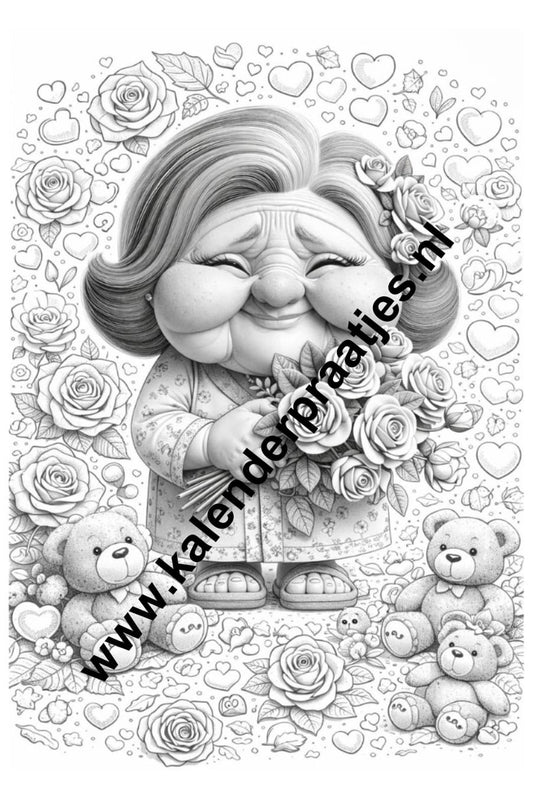 Oude wijven kleurplaten voor volwassenen DIGITAAL